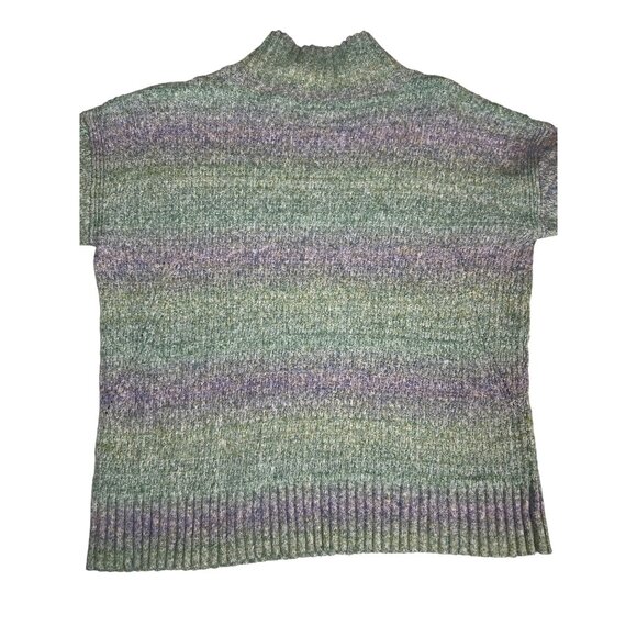 Talbots Small Green & Purple Button-Shoulder Mock Neck Sweater - Picture 5 of 5